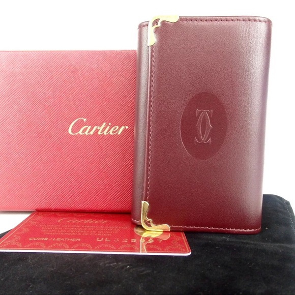 Cartier Accessories - AUTH Cartier Key Holder Card Case Red